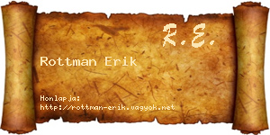 Rottman Erik névjegykártya